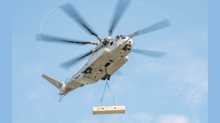 CH-53K King Stallion lifts 27,000 lb external load