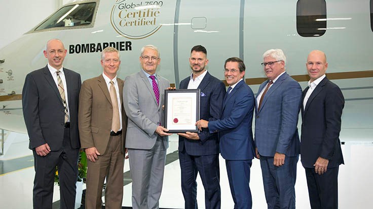 Bombardier Global 7500 earns Transport Canada type certification