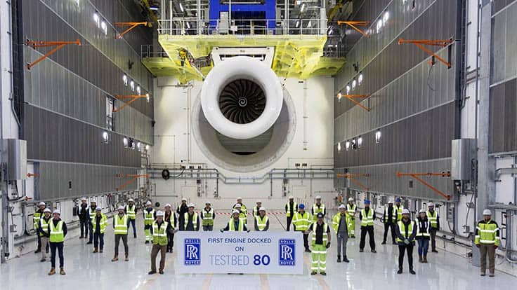 Rolls-Royce runs first engine on its large, smart testbed