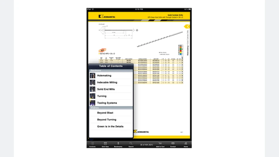 Kennametal Interactive Catalog App Now Available on iTunes Aerospace
