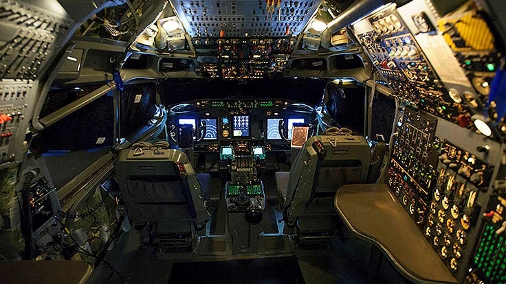 Boeing crews have updated the cockpit and avionics systems of NATO's AWACS aircraft, including five full-color displays that provide crew members with customizable engine, navigation, and weather data. 