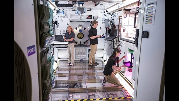 The Lockheed Martin Habitat Ground Test Article (HGTA) Lunar habitat prototype is designed to accommodate a variety of missions around the Moon.