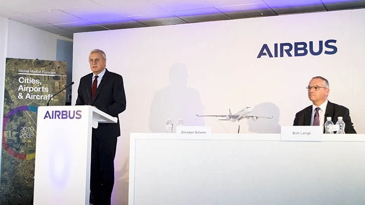 Airbus’ Chief Commercial Officer Christian Scherer and Senior Vice President, Business Analysis Market Forecast Bob Lange.