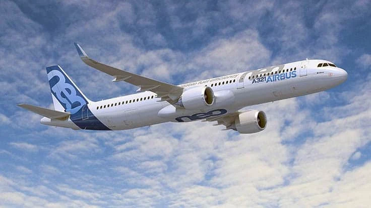 The longest-fuselage member of Airbus’ A320neo (new engine option) family is the A321neo, which is equipped with CFM International’s LEAP-1A powerplants in this artist’s rendering.