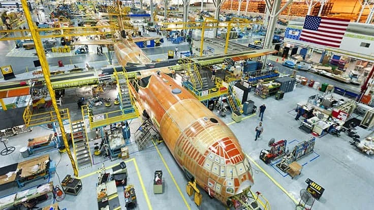 Lockheed Martin's C-130 Super Hercules production line in Marietta, Georgia.