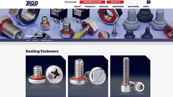 Zago sealing fasteners