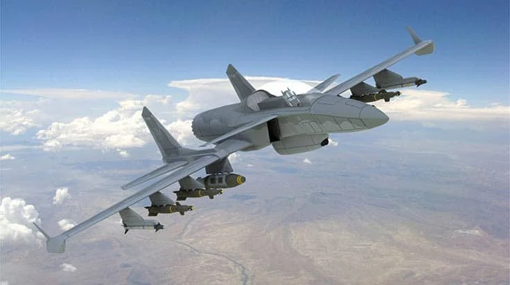 Artist’s impression of the Stavatti SM-28 Machete, a next-generation single-engine attack aircraft optimized for close air support, attack, counter insurgency, lead-in fighter, air defense, and advanced pilot training.