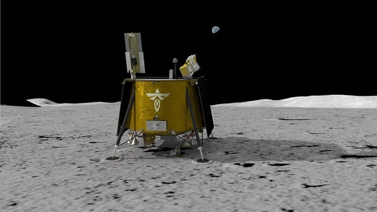 Illustration of Firefly Aerospace’s Blue Ghost lander on the lunar surface. 