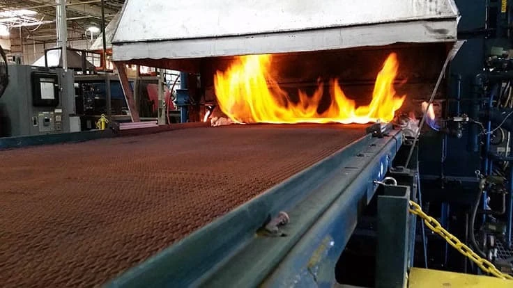 Conveyor belting in heat treating