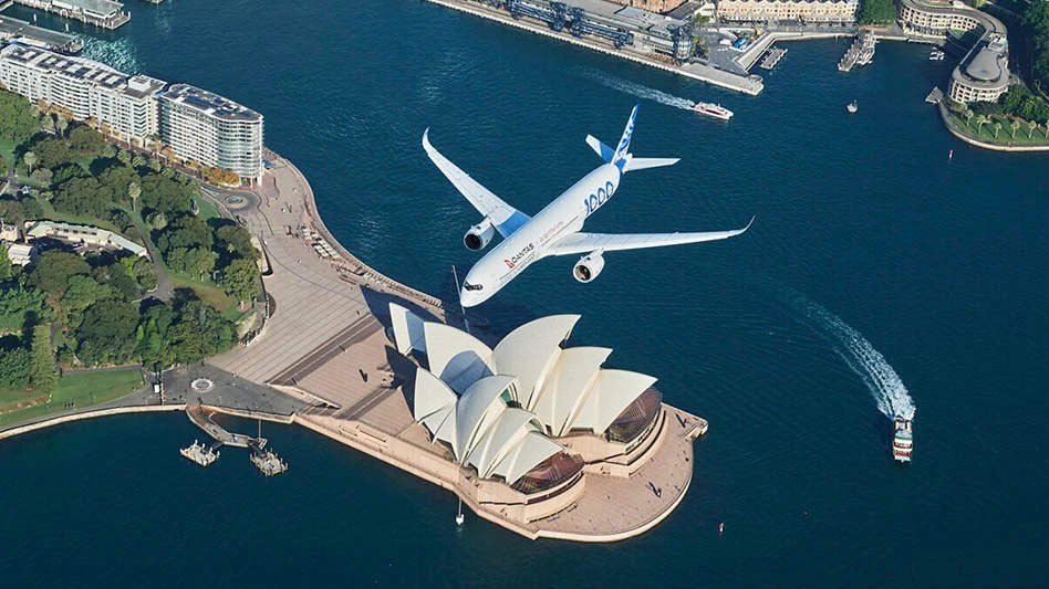 A350-1000 MSN59 arrival at Sydney Airport - demonstration tour