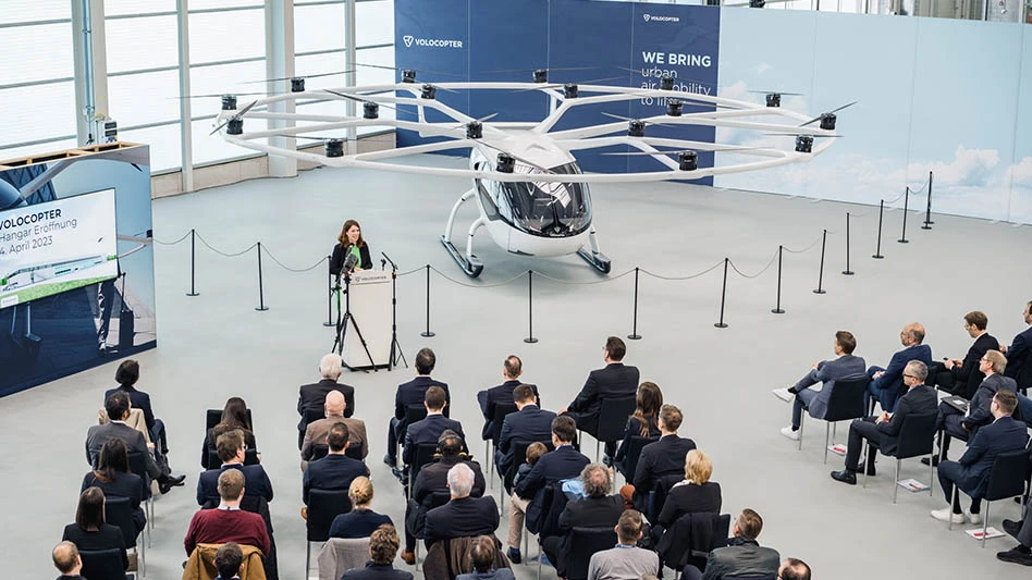 Volocopter hangar opening event in Bruchsal, Germany.