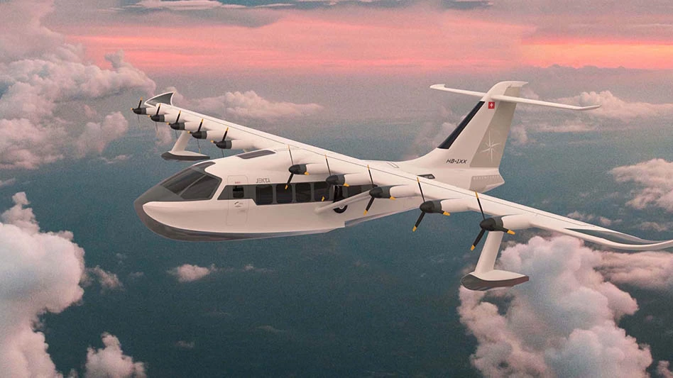 Honeywell will support development of the regional, amphibious PHA-ZE 100 aircraft. Artist’s rendering.