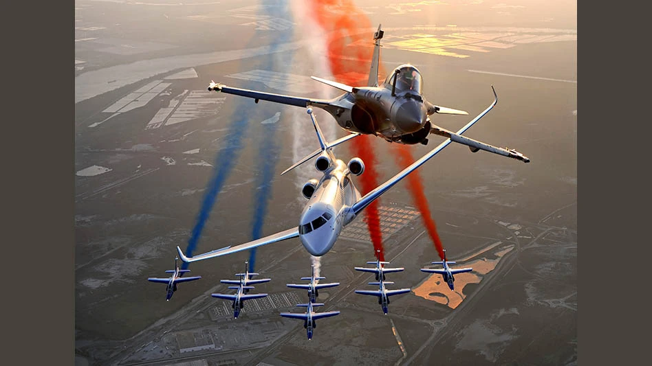 Rafale, Falcon, and the Patrouille de France.