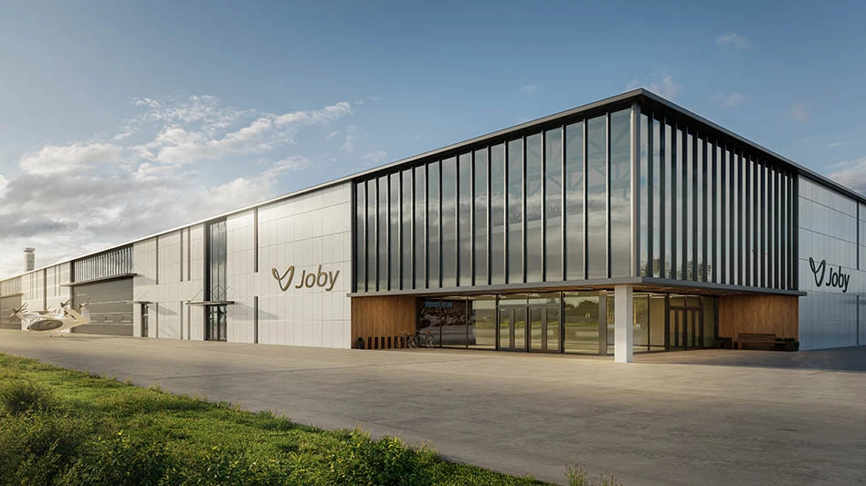 A render of Joby’s proposed manufacturing facility in Dayton, Ohio.