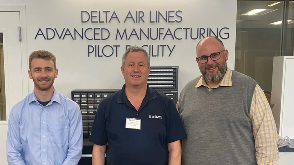 Open Mind and the Manufacturing 4.0 Consortium leadership during a visit to Georgia Tech’s Advanced Manufacturing Pilot Facility. (Left to Right) Kyle Saleeby - Manufacturing 4.0 Consortium Research Program Director, Alan Levine – OPEN MIND Managing Director for North America, Prof. Aaron Stebner – GA-AIM and Manufacturing 4.0 Consortium Executive Director.