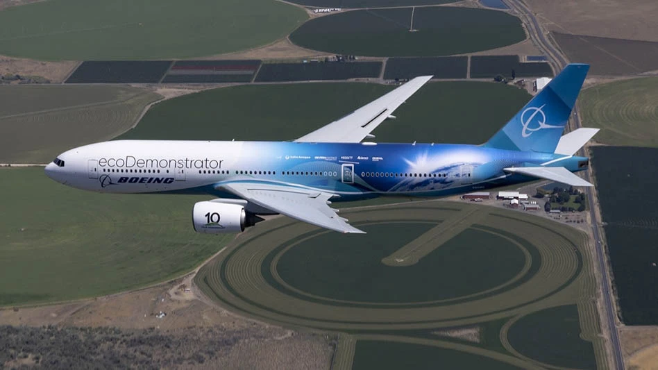 The Boeing ecoDemonstrator will test 36 technologies in the third year of testing on a 777-200ER (Extended Range).