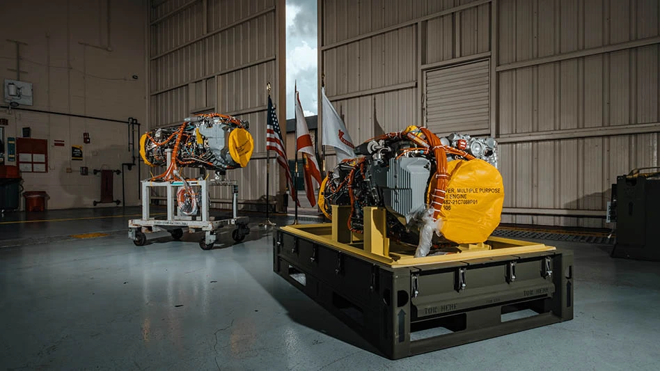 GE Aerospace T901 engines unboxed during ceremony at Sikorsky's West Palm Beach facility.