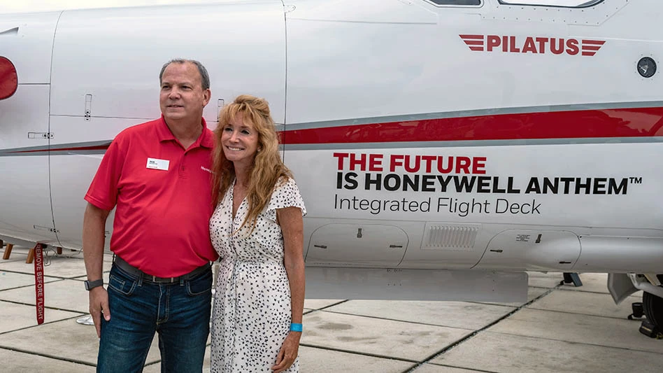 GoAERO CEO Gwen Lighter joined Honeywell’s Bob Buddecke at EAA AirVenture Oshkosh to announce partnership.