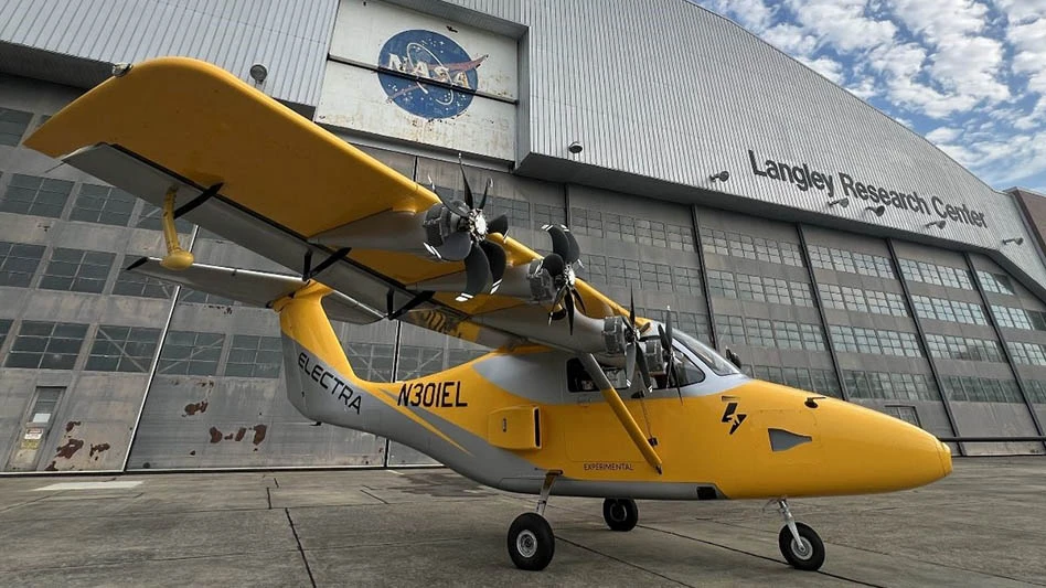The flight of Electra’s EL-2 Goldfinch technology demonstrator aircraft demonstrated the eSTOL aircraft’s use of distributed electric propulsion with blown lift technology..