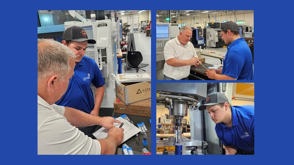 Trent Larsen, a technical sales engineer for CERATZIT USA, and Kaden Stanczyk, representing the United States in CNC Milling at the 2024 WorldSkills Competition (WSC) in Lyon, France.
