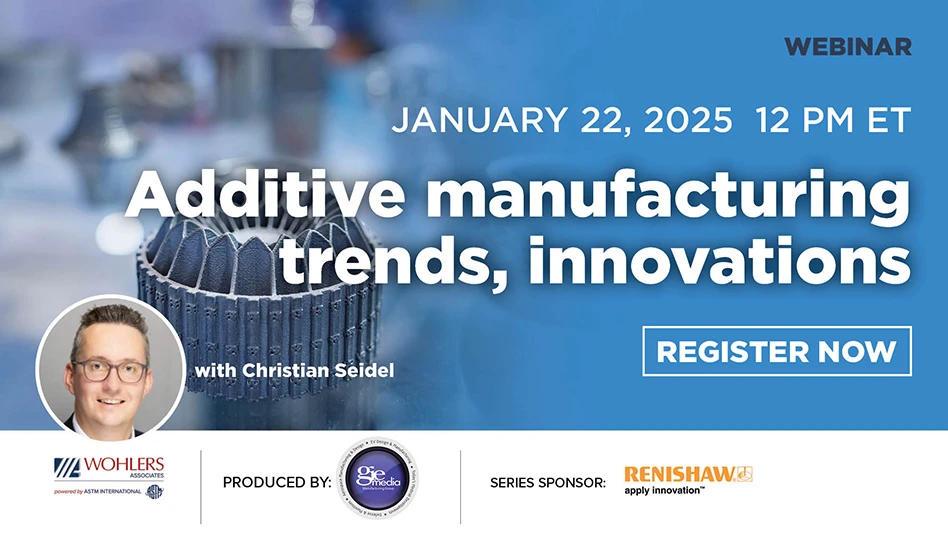 Banner image with text reading Additive manufacturing trends, innovations