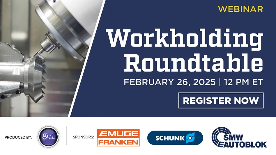 Banner image with text reading Workholding Roundtable