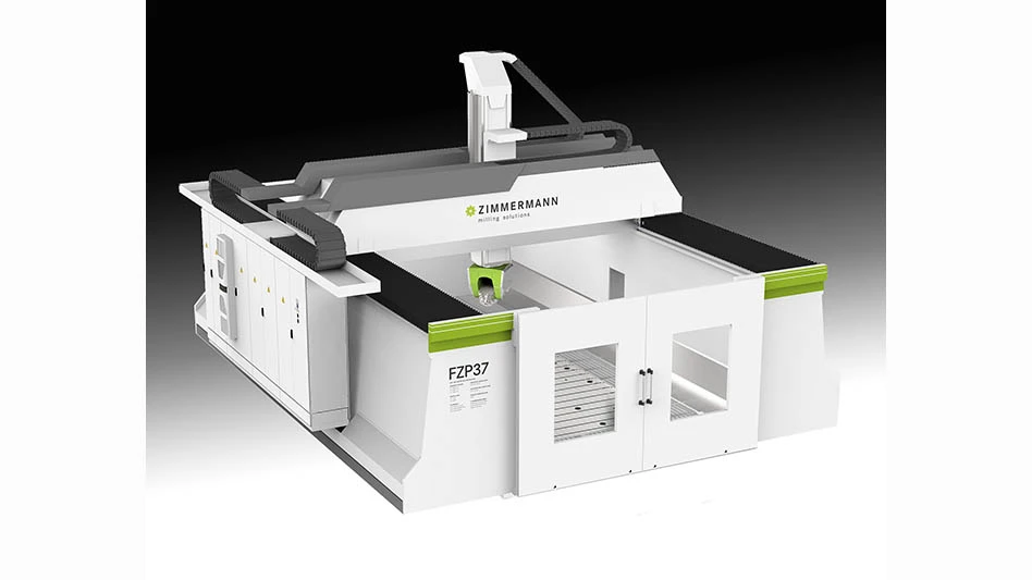 gantry milling machine with black and gray background