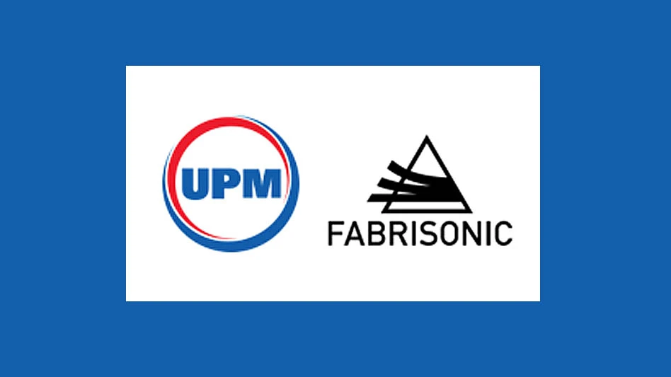 upm and fabrisonic logos on blue background