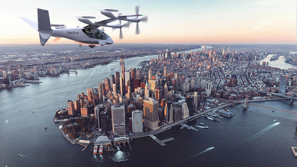 ai taxi shown above lower manhattan new york city
