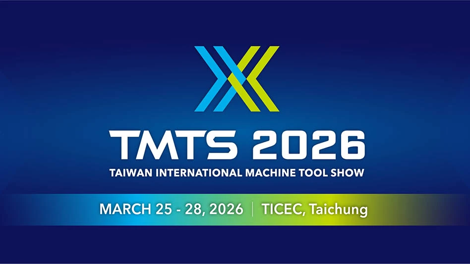 Logo of the Taiwan Int’l Machine Tool Show 2026 on blue background