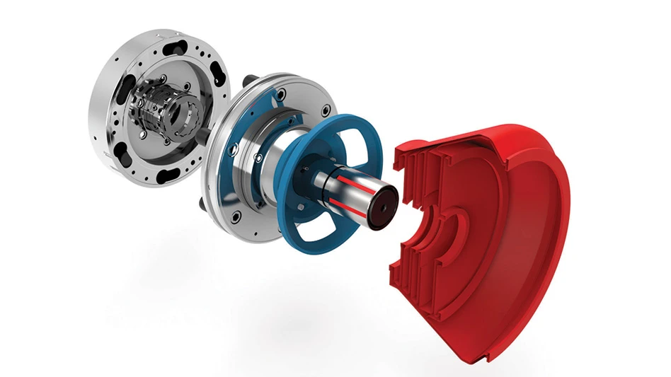 A representative illustration of a part similar to the one manufactured at GE Aerospace, Wilmington, North Carolina, using Hainbuch workholding equipment.