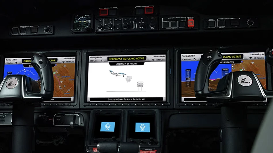 Light jet instrument panel with Emergency Autoland
